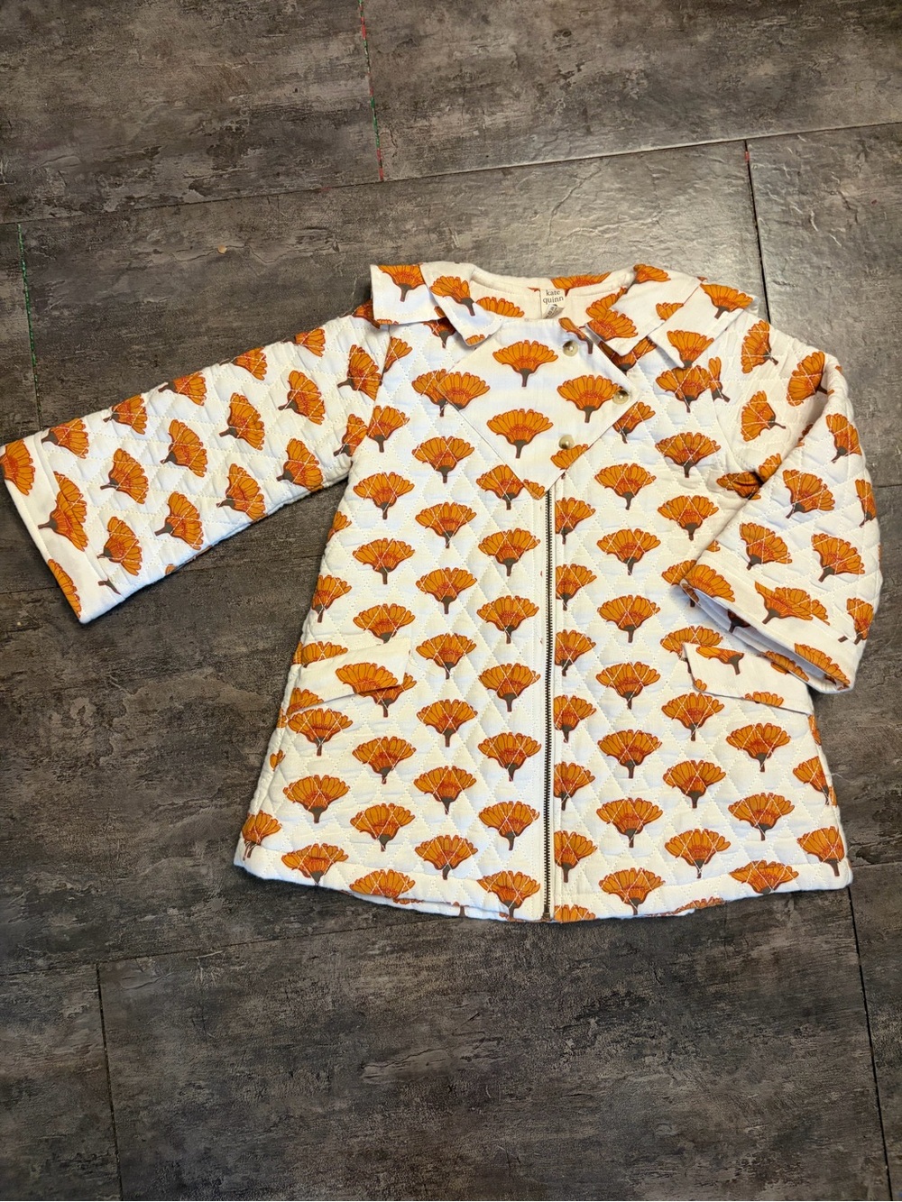 Kate Quinn Marigold Quilted Bell Sleeve Coat
